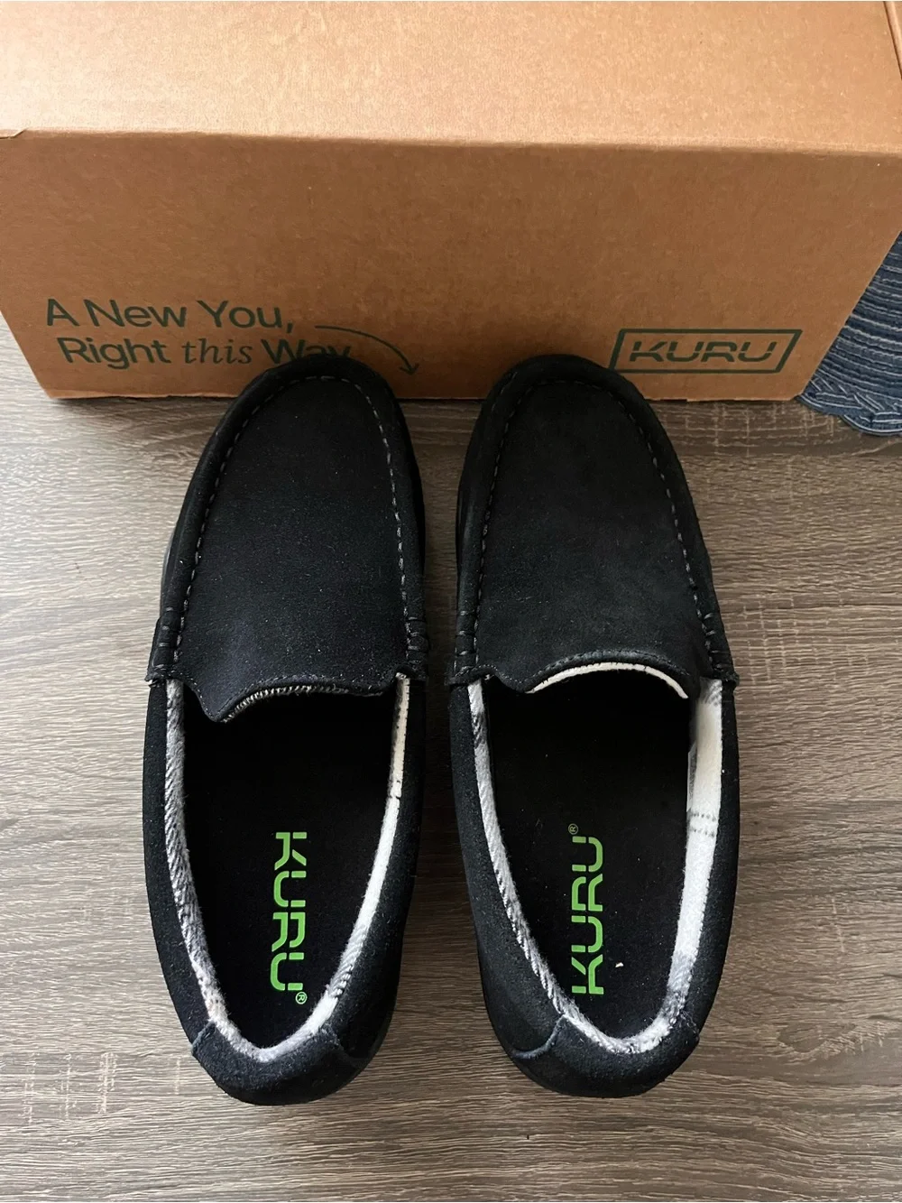 KURU Men’s Loft Black Slippers Size 10 Orthopedic Shoes